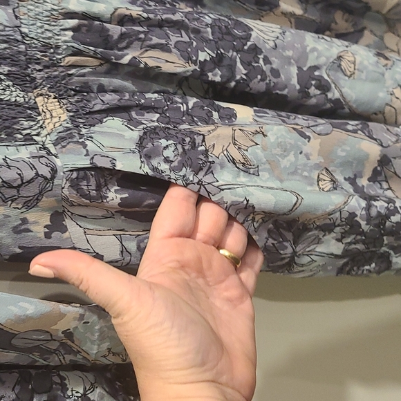 Rebecca Taylor Silk 3/4 sleeve floral print Mini Dress with pockets - Picture 8 of 11